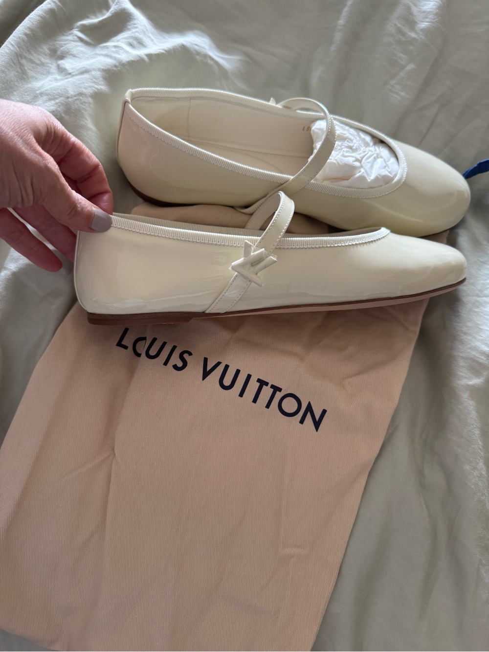 Louis Vuitton Romy Patent Ballet Flats